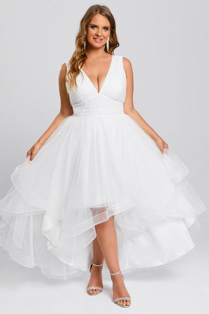 Robe Asymétrique Tulle Vaporeuse - gallery 7