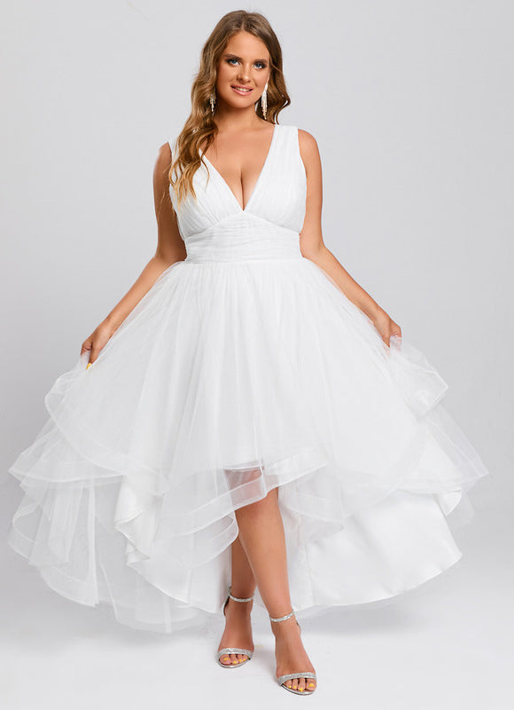Robe Asymétrique Tulle Vaporeuse - gallery 7