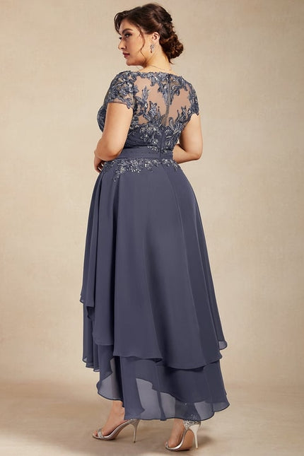 Robe Asymétrique Grise Élégante - gallery 8