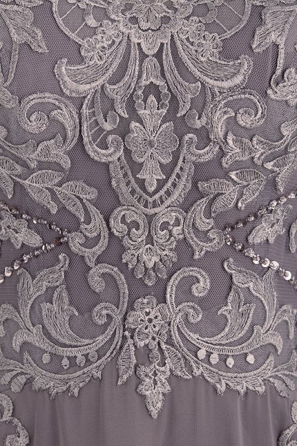 Robe Asymétrique Grise Ornée - gallery 5