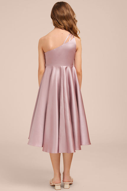 Robe Asymétrique Satin Lilas - gallery 6