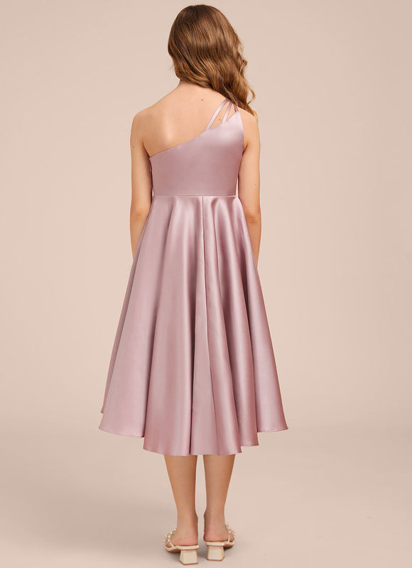 Robe Asymétrique Satin Lilas - gallery 6