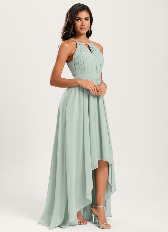 Robe Asymétrique Mousseline Saumon - gallery 1