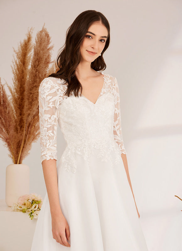 Robe Asymétrique Aérienne Dentelle - gallery 2