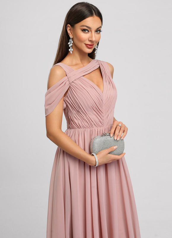 Robe Asymétrique Plissée Émeraude - gallery 4