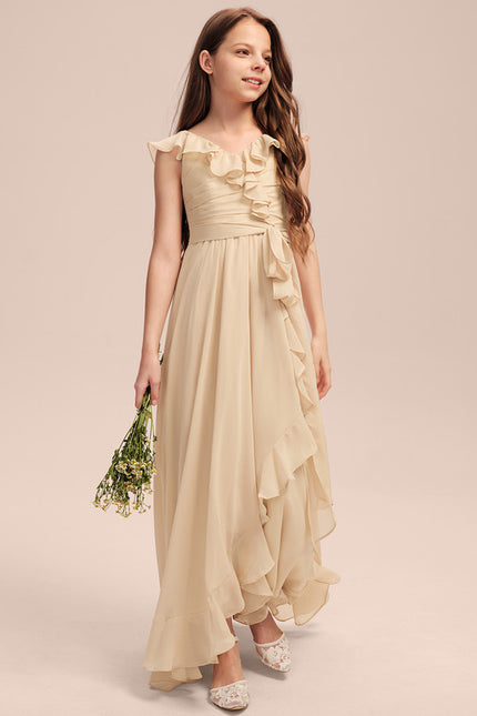 Robe Asymétrique Flottante Beige