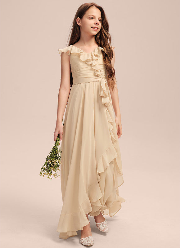 Robe Asymétrique Flottante Beige