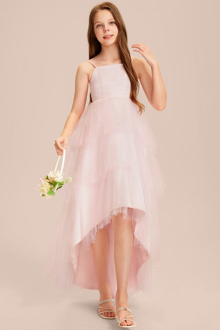 Robe Asymétrique Tulle Rose Pastel