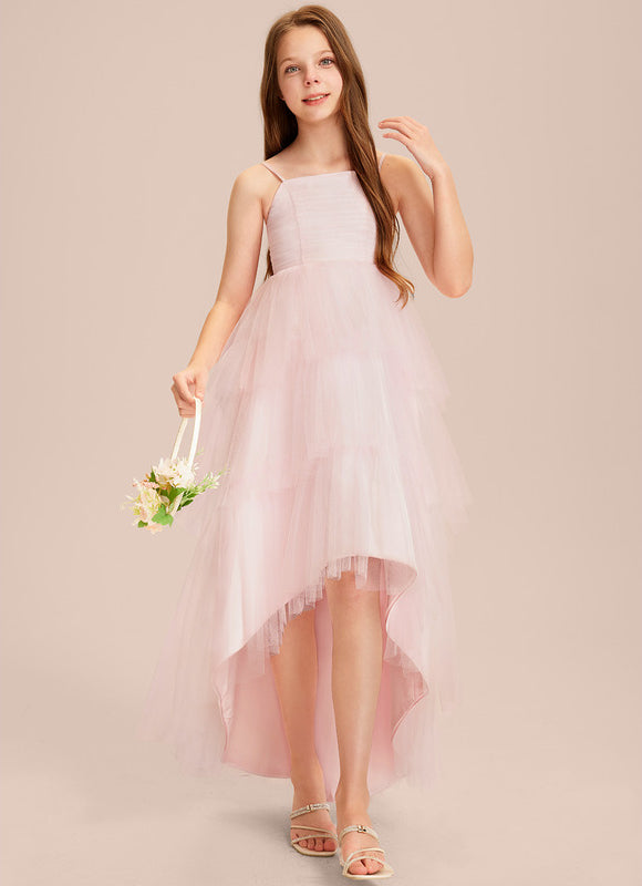 Robe Asymétrique Tulle Rose Pastel