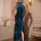 Robe Asymétrique Velours Émeraude