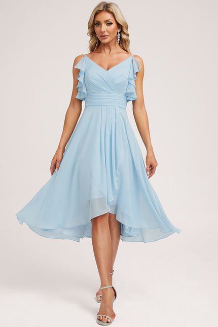 Robe Asymétrique Fluide Vert Pâle