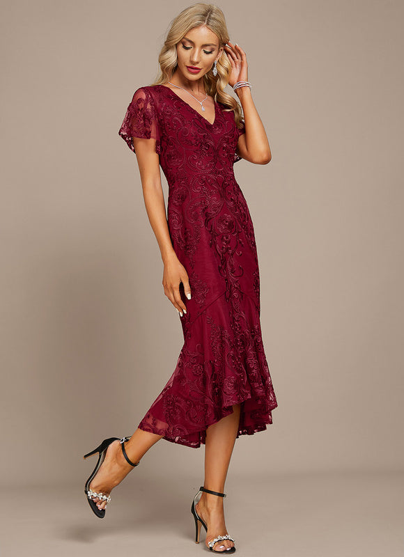 Robe Asymétrique Luxe Bordée - gallery 4