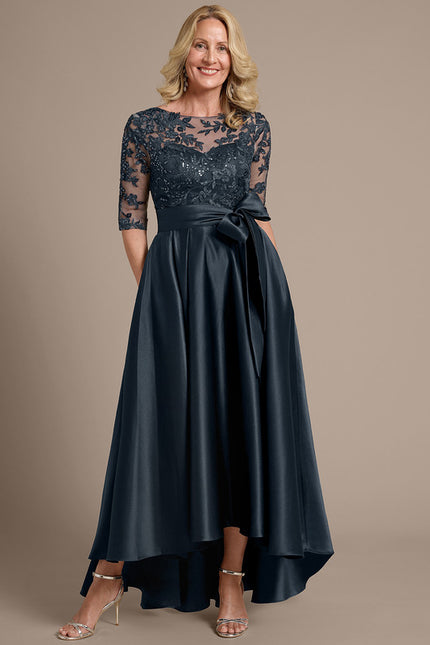 Robe Asymétrique Élégante Satinée - gallery 3