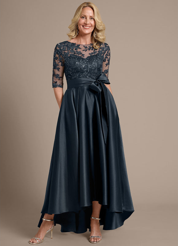Robe Asymétrique Élégante Satinée - gallery 3