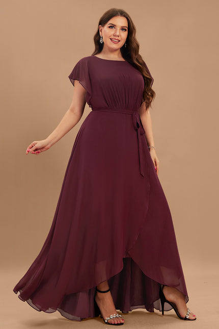 Robe Asymétrique Fluide À Volants - gallery 6