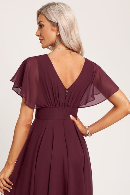 Robe Asymétrique Fluide À Volants - gallery 6