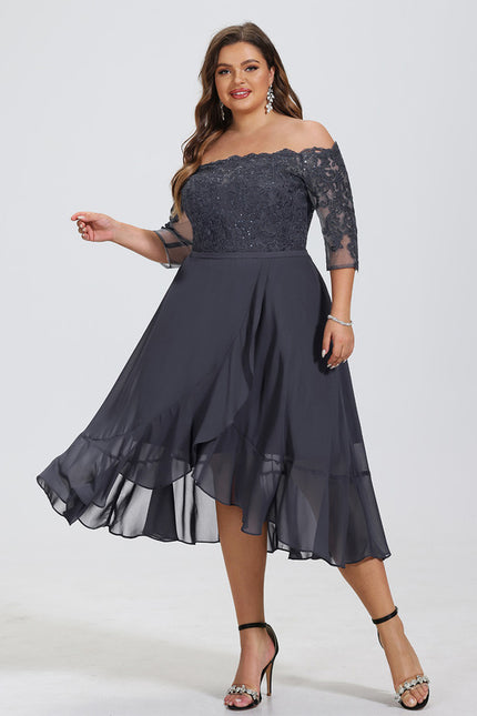 Robe Asymétrique Soirée Brodée - gallery 6