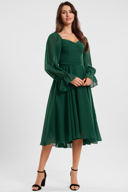 Robe Asymétrique Fluide Vert Pâle - gallery 2