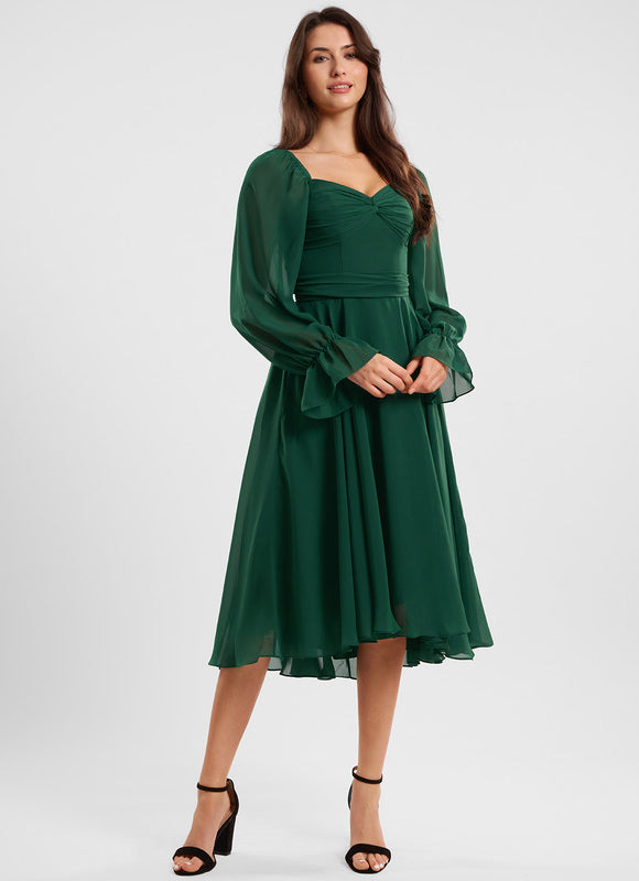 Robe Asymétrique Fluide Vert Pâle - gallery 2