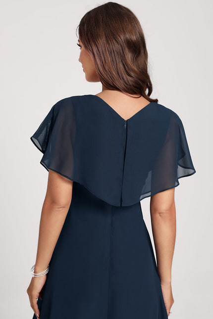Robe Courte Asymétrique Coupe Trapèze À Volants - gallery 5