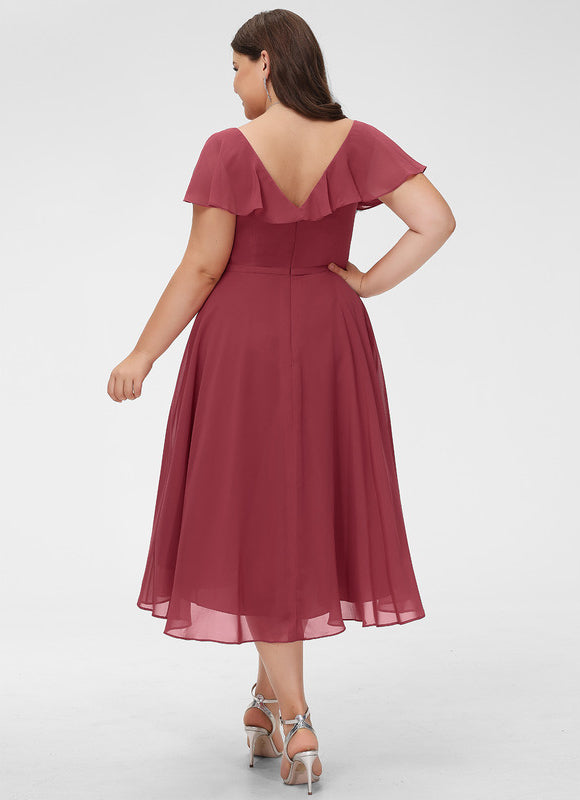 Robe Asymétrique Fluide Vert Pâle - gallery 8