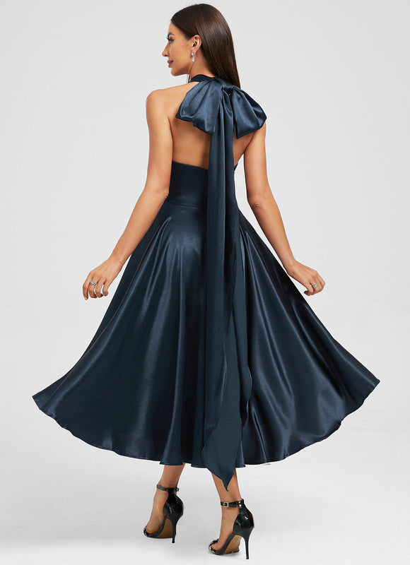 Robe Asymétrique Bleu Marine - gallery 3