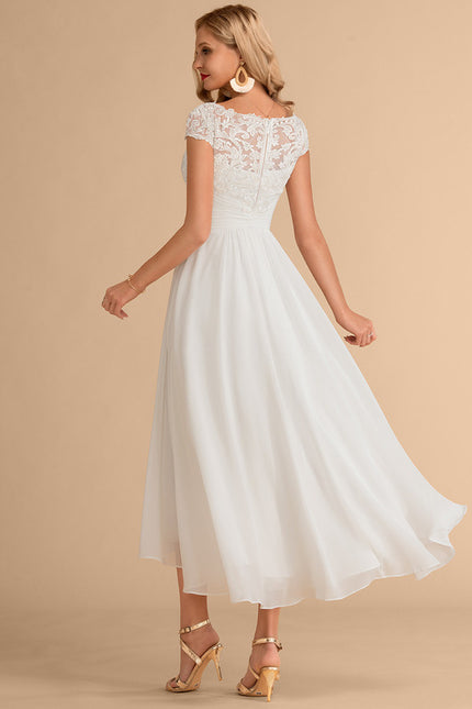 Robe Asymétrique Blanche Fluide - gallery 3