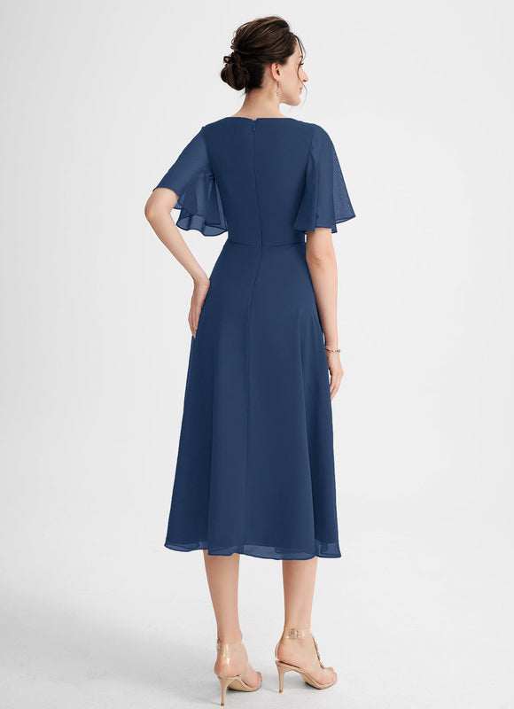 Robe Asymétrique Fluide Vert Pâle - gallery 1