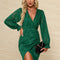 Robe Asymétrique Verte Romantique