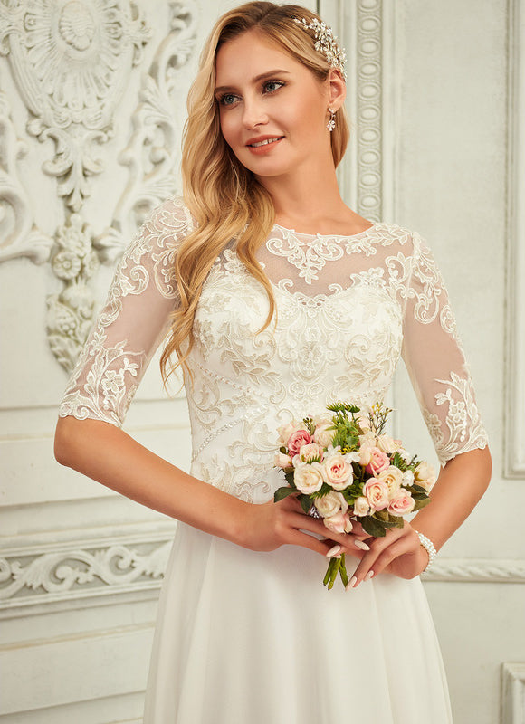 Robe Asymétrique Nuptiale Scintillante - gallery 6