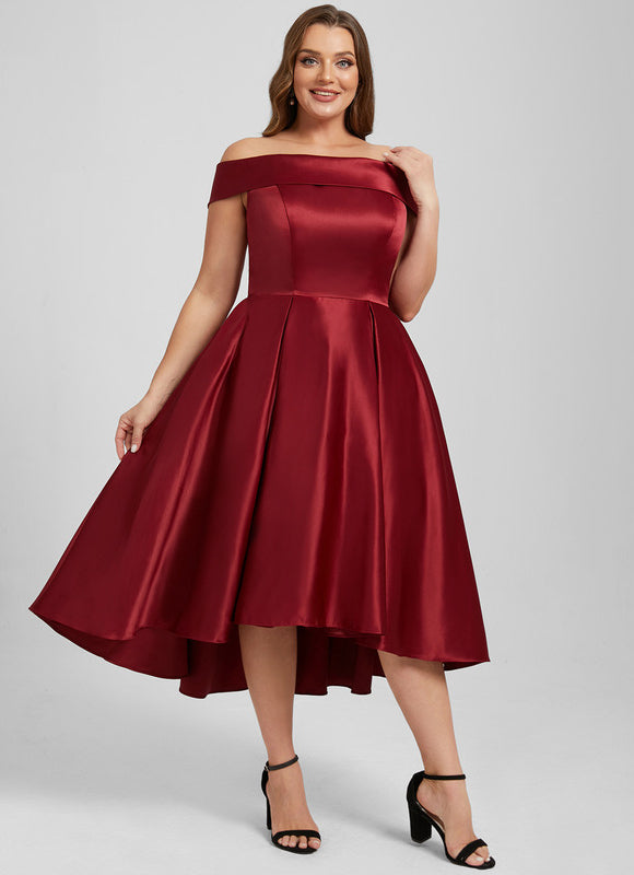Robe Asymétrique Soirée Bordeaux - gallery 7