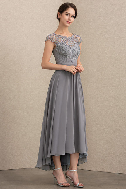 Robe Asymétrique Illusion Grise - gallery 1