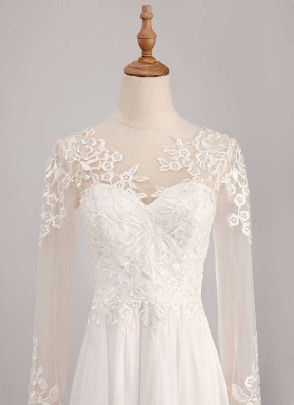 Robe Asymétrique En Dentelle Délicate - gallery 5