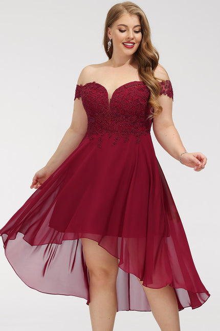 Robe Asymétrique Cocktail Bordeaux - gallery 9