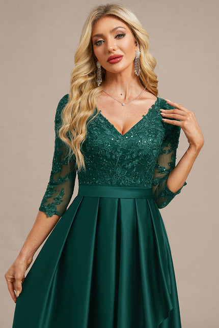 Robe Longue Asymétrique Verte - gallery 1