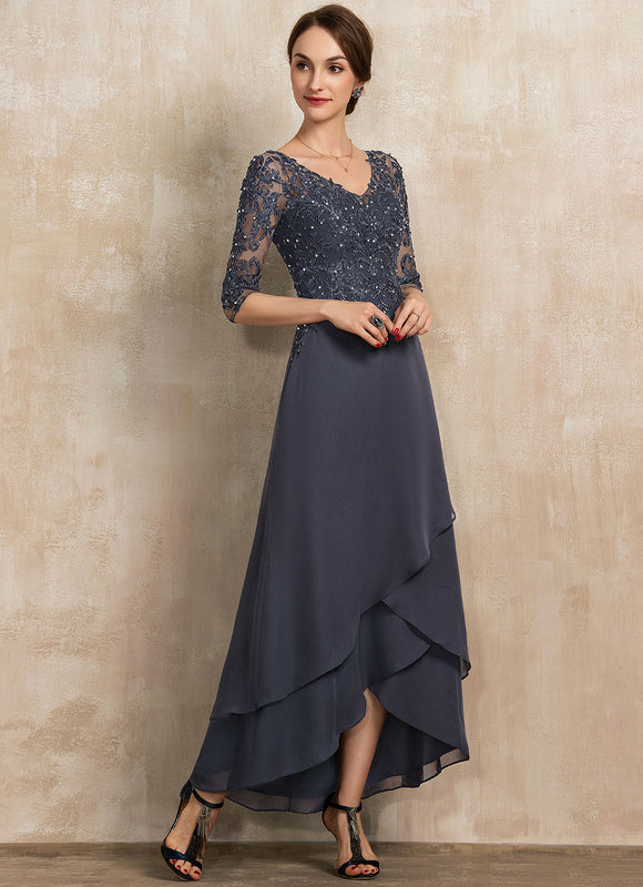 Robe Asymétrique Chasuble Perlée - gallery 3