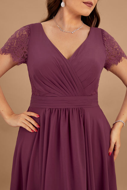 Robe Asymétrique Fluide Dentelle Marine - gallery 8