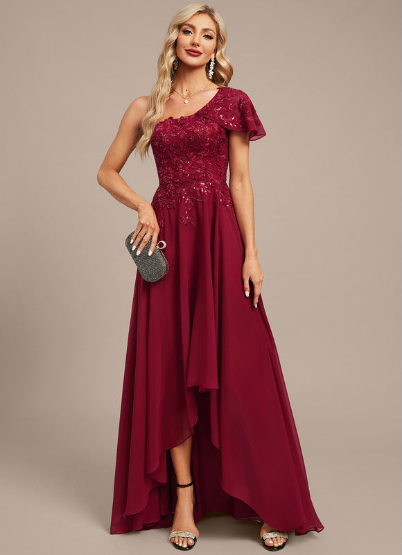 Robe Longue Asymétrique Rouge - gallery 3