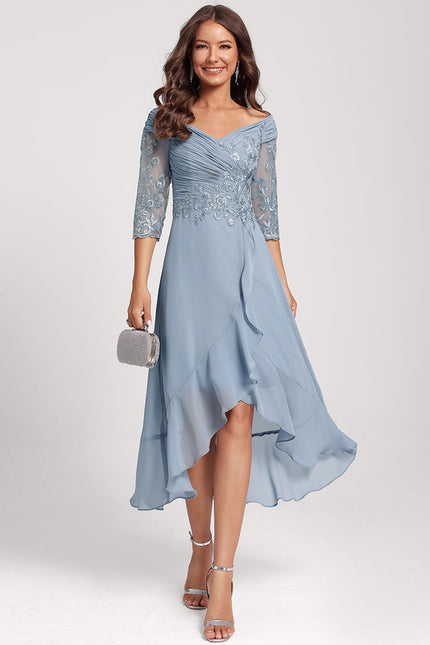 Robe Asymétrique Soirée Brodée - gallery 1