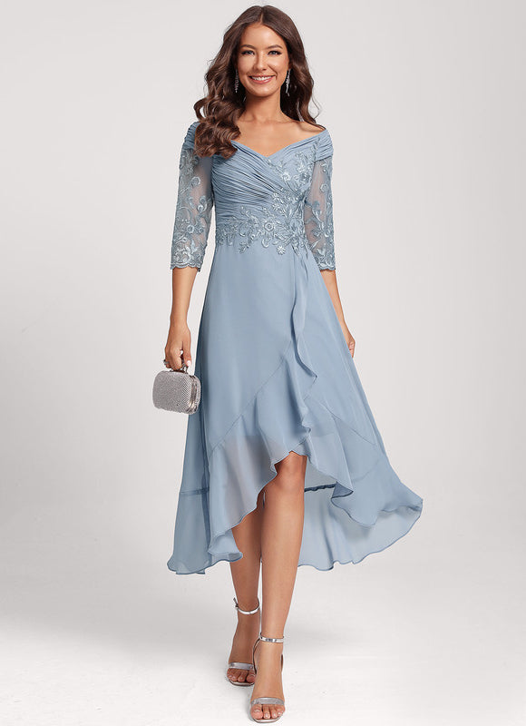 Robe Asymétrique Soirée Brodée - gallery 1