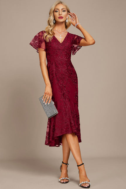 Robe Asymétrique Luxe Bordée
