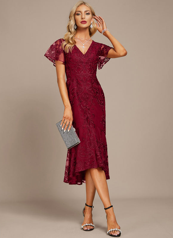 Robe Asymétrique Luxe Bordée