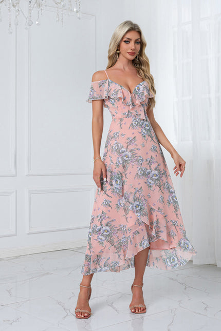 Robe Asymétrique Noire Fleuri - gallery 6