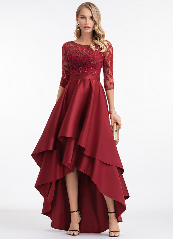 Robe Asymétrique Bordeaux Élégante - gallery 3