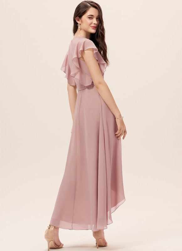 Robe Asymétrique Fluide Vert Pâle - gallery 2