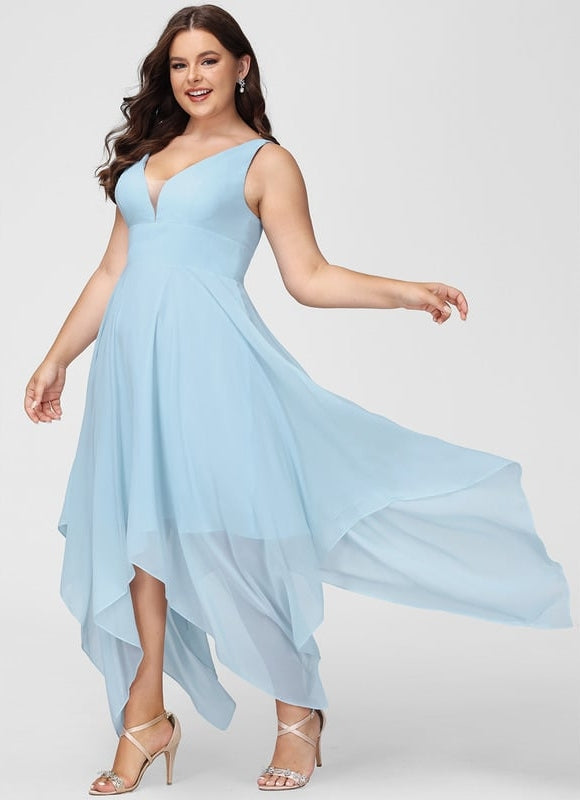 Robe Asymétrique Fluide Vert Pâle - gallery 9