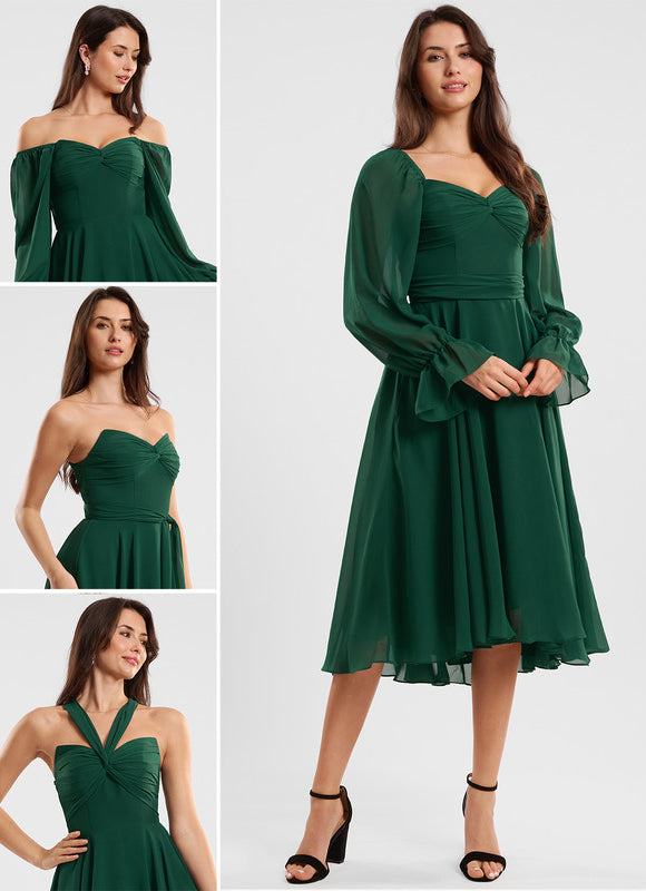 Robe Asymétrique Fluide Vert Pâle
