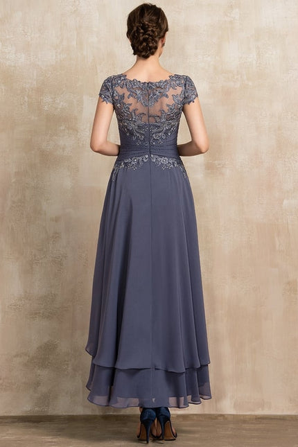 Robe Asymétrique Grise Élégante - gallery 4