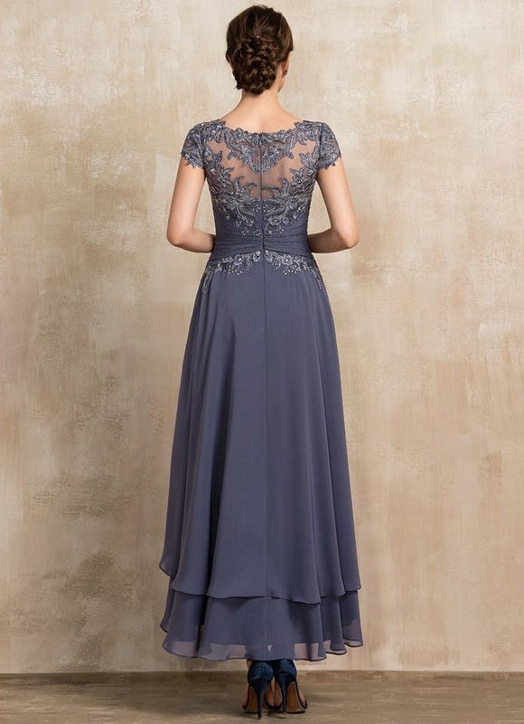 Robe Asymétrique Grise Élégante - gallery 4