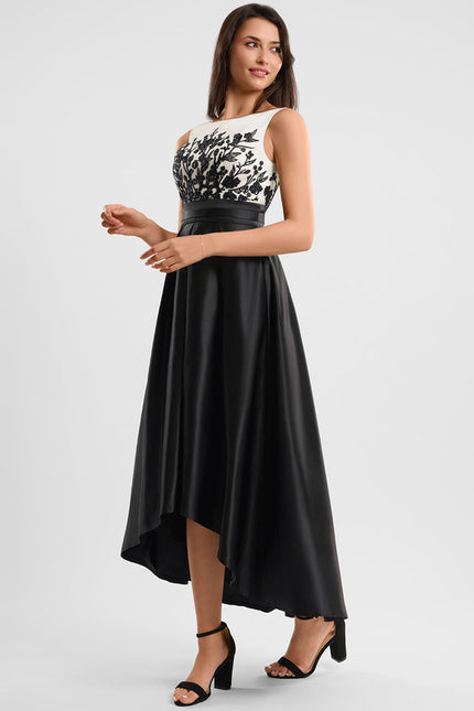 Robe Asymétrique Élégante Noire - gallery 2